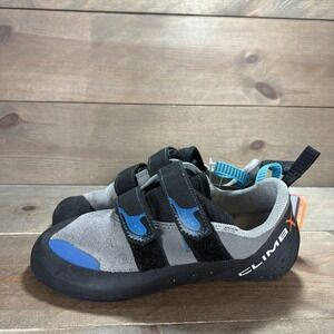climb X rave strap mens size 7 climbing shoes black gray athletic bouldering